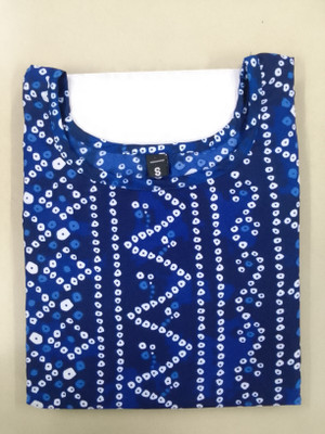 RD Collection Women Printed Straight Kurta(Blue)