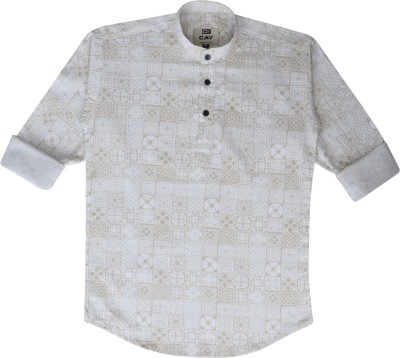 Cay Boys Printed Straight Kurta(Beige)