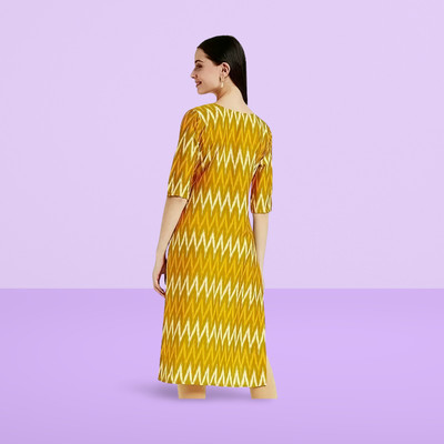 SWASTIKDESIGNER Women Printed A-line Kurta(Yellow)