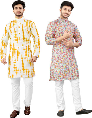 DHASU TRENDZ Men Printed Straight Kurta(Multicolor)