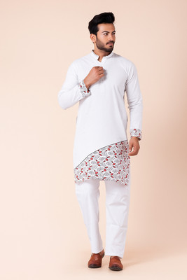 Rainbow Cloths Men Self Design Ethnic Dress Kurta(White)