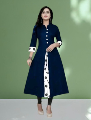 Virass Creation Women Solid A-line Kurta(Dark Green)