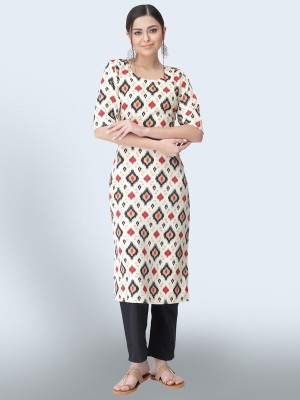 EthnicBasket Women Printed A-line Kurta(White)