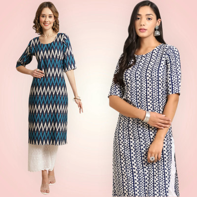 HouseOfCommon Women Printed Straight Kurta(Multicolor)