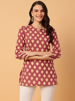 Neesh Women Printed Straight Kurta(Pink, Yellow, White)