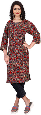 Setu Art Women Printed A-line Kurta(Red)