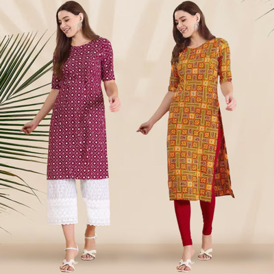 EthnicBasket Women Printed A-line Kurta(Multicolor)