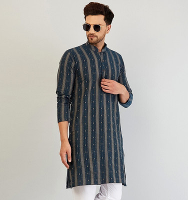 ARMAAN ETHNIC Men Self Design Straight Kurta(Blue)