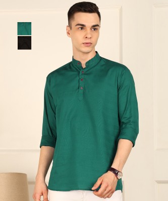 FUBAR Men Solid Straight Kurta(Multicolor)