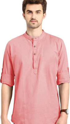 Amrit topwear Men Solid Straight Kurta(Beige)