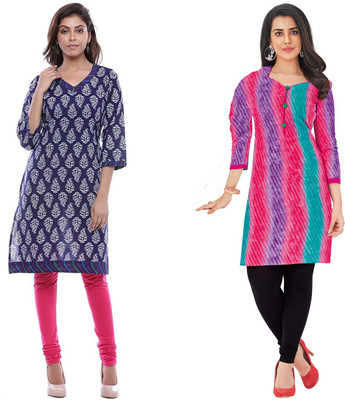 Hrinkar Women Solid Straight Kurta(Orange)