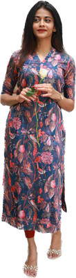 Lugru Collection Women Printed Straight Kurta(Multicolor)