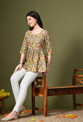 METAFAB Women Printed Flared Kurta(Multicolor)