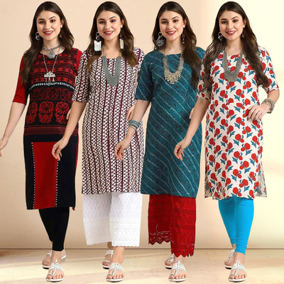 1 Stop Fashion Women Printed A-line Kurta(Multicolor)