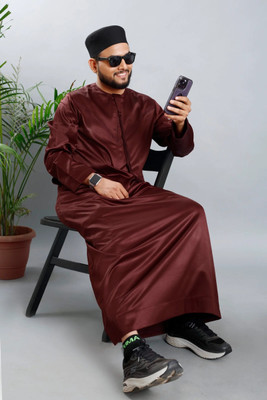 teamB Men Solid Straight Kurta(Red)