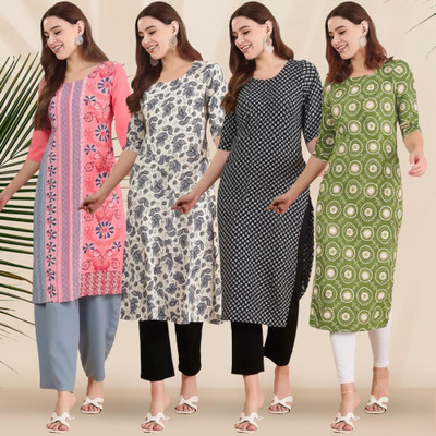 1 Stop Fashion Women Printed A-line Kurta(Multicolor)