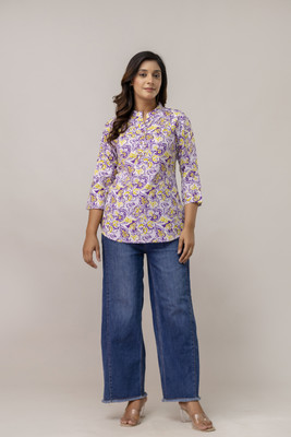 SHANGUL Women Floral Print A-line Kurta(Multicolor)