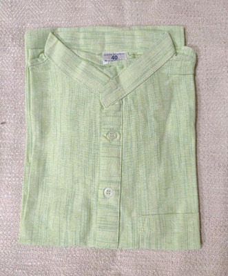Keshar Men Woven Design Ethnic Dress Kurta(Light Green, Green)