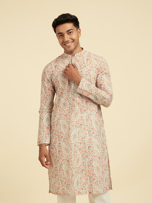DIWAS by Manyavar Men Printed Straight Kurta(Multicolor)