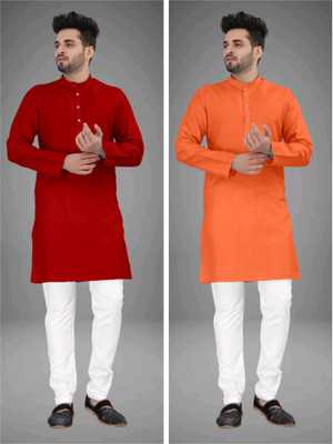 click n buy Men Solid Straight Kurta(Multicolor)