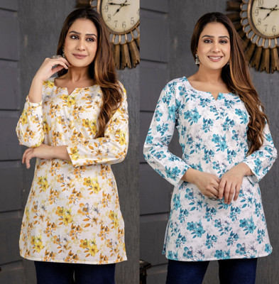 Wellcure enterprises Women Floral Print A-line Kurta(Multicolor)