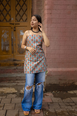 Mrdvii Women Printed Straight Kurta(Multicolor)