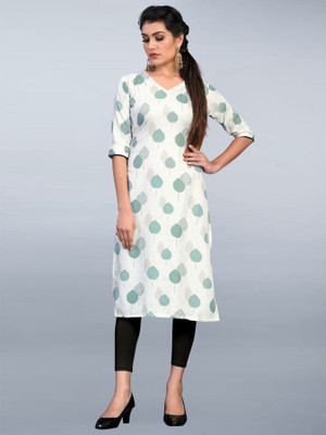 HouseOfCommon Women Striped A-line Kurta(White)