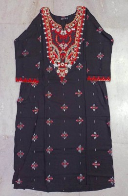 Aaratrika Fashion Women Embroidered Straight Kurta(Black, Red, White)