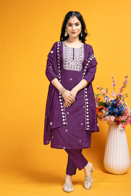 Tasrika Embroidered Kurta, Trouser/Pant & Dupatta Set