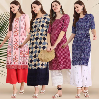 1 Stop Fashion Women Printed A-line Kurta(Multicolor)