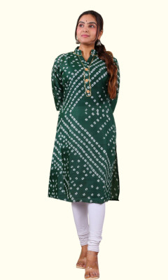 PARTH FASHIONS Women Self Design A-line Kurta(Green)