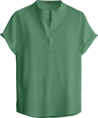 Cloth Factory Men Self Design Straight Kurta(Light Green)