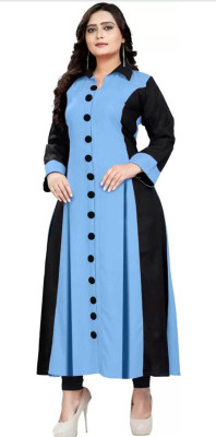Faxmon Fashion Women Self Design Anarkali Kurta(Blue)