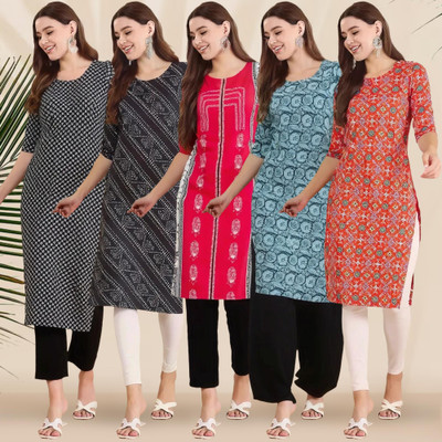 1 Stop Fashion Women Printed A-line Kurta(Multicolor)