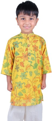 stylestorm Boys Solid A-line Kurta(Yellow)