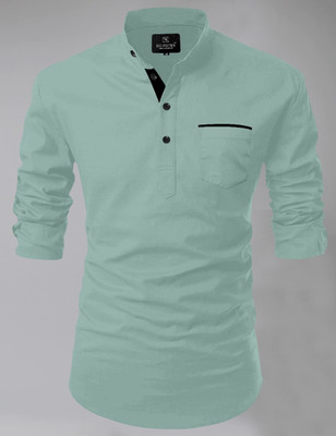 Nnc Men Solid Straight Kurta(Light Green)