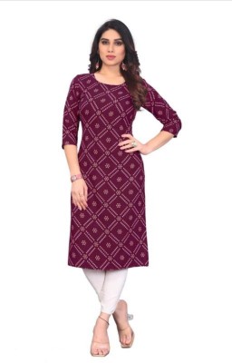 ak fashion mall Women Striped A-line Kurta(Maroon)