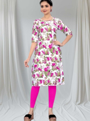 dharmanandan creation Women Printed Flared Kurta(Multicolor)