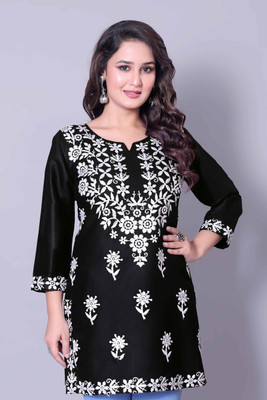 MAAIMPEX Women Chikan Embroidery A-line Kurta(Multicolor)
