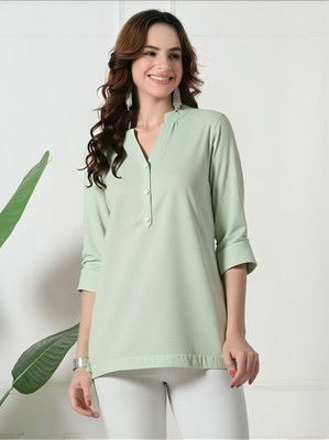 PP Vastram Women Solid A-line Kurta(Light Green)