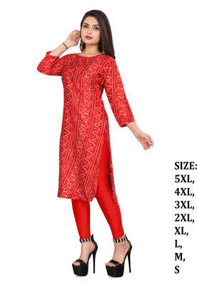 Jayshree Fab Women Printed Straight Kurta(Red, Maroon, White)