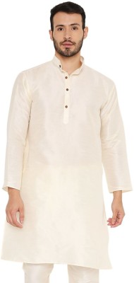 MAHARAJA Men Solid Straight Kurta(White)