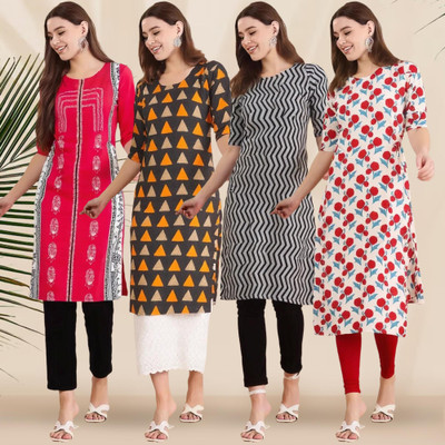 1 Stop Fashion Women Printed A-line Kurta(Multicolor)