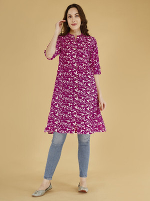 Stylishthreads Women Printed Flared Kurta(Multicolor)