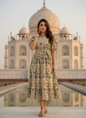 SHOP VASTRAA Women Printed Anarkali Kurta(Multicolor)