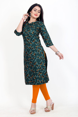 DUTT TEXTILE Women Solid A-line Kurta(Green)