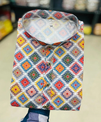 FOXDX Men Printed Straight Kurta(Multicolor)