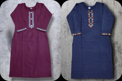 Shahbazcreation Women Solid A-line Kurta(Maroon)