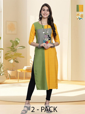 HERE&NOW Women Printed Straight Kurta(Multicolor)