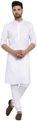 RensilExpo Men Solid Straight Kurta(White)